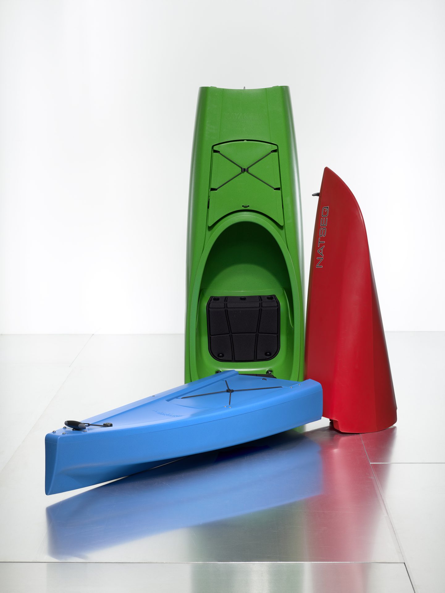 View of a disassembled plastic kayak